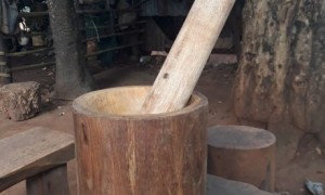 Một chiếc cối gỗ hoàn thiện