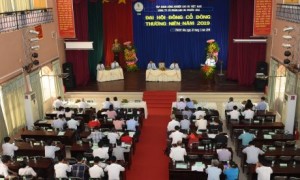 Đại hội cổ đông năm 2019 Công ty CPCS Phước Hòa. Ảnh: Vũ Phong.