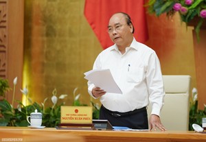 Thủ tướng Nguyễn Xuân Phúc phát biểu tại buổi làm việc. 